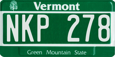 VT license plate NKP278