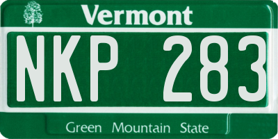 VT license plate NKP283