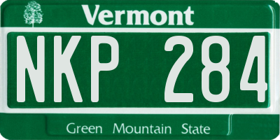 VT license plate NKP284