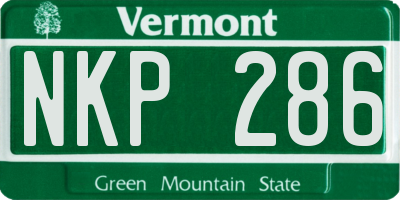 VT license plate NKP286