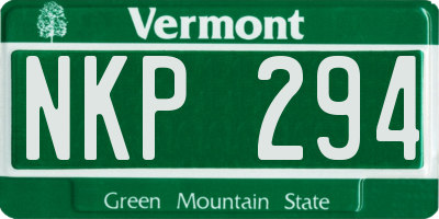 VT license plate NKP294