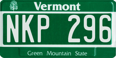 VT license plate NKP296