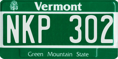 VT license plate NKP302