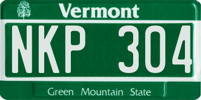 VT license plate NKP304