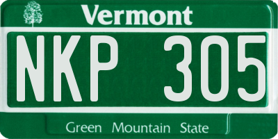 VT license plate NKP305