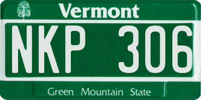 VT license plate NKP306