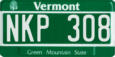 VT license plate NKP308