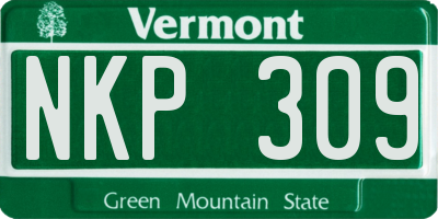 VT license plate NKP309
