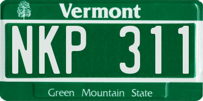 VT license plate NKP311