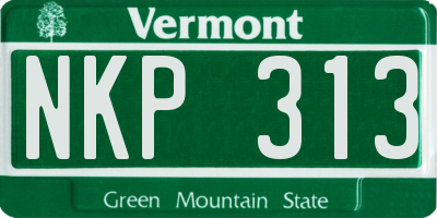 VT license plate NKP313