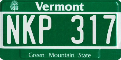 VT license plate NKP317