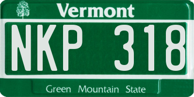VT license plate NKP318