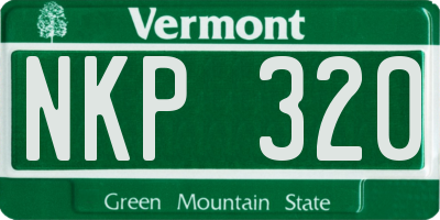 VT license plate NKP320
