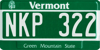 VT license plate NKP322