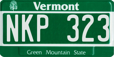 VT license plate NKP323