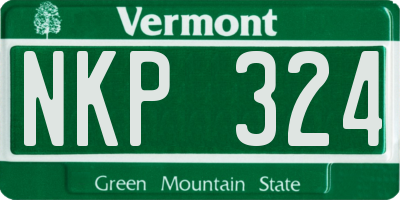 VT license plate NKP324