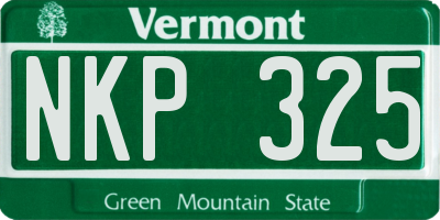 VT license plate NKP325