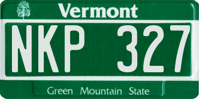 VT license plate NKP327