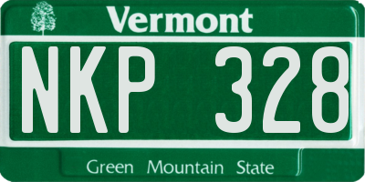 VT license plate NKP328