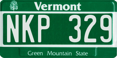 VT license plate NKP329