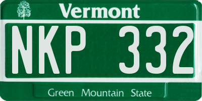 VT license plate NKP332