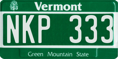 VT license plate NKP333