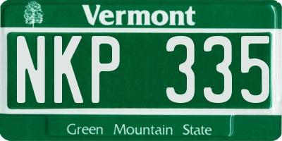 VT license plate NKP335