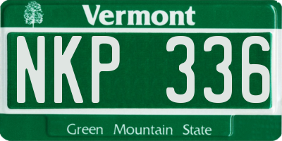 VT license plate NKP336