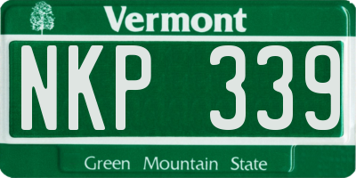 VT license plate NKP339