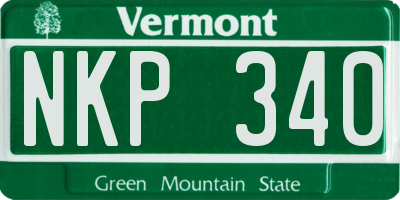 VT license plate NKP340