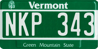VT license plate NKP343