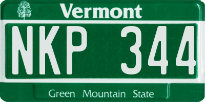 VT license plate NKP344