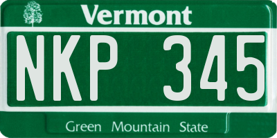 VT license plate NKP345
