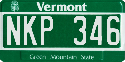 VT license plate NKP346