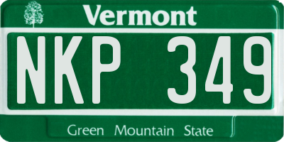 VT license plate NKP349