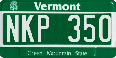 VT license plate NKP350