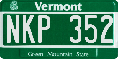 VT license plate NKP352