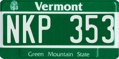 VT license plate NKP353