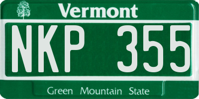 VT license plate NKP355