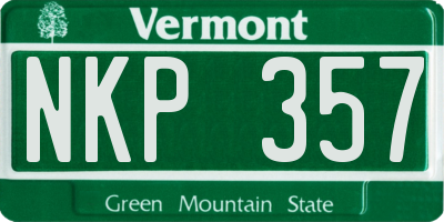 VT license plate NKP357