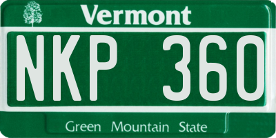 VT license plate NKP360