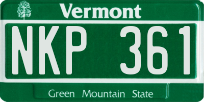 VT license plate NKP361