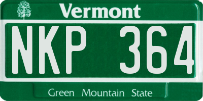 VT license plate NKP364