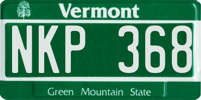 VT license plate NKP368