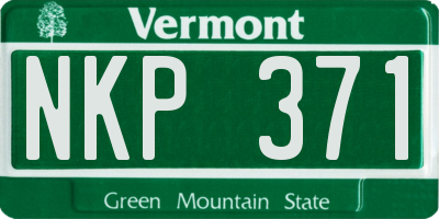 VT license plate NKP371