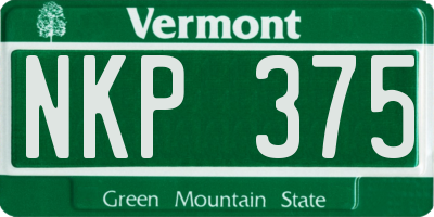 VT license plate NKP375