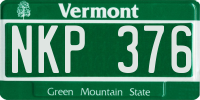 VT license plate NKP376