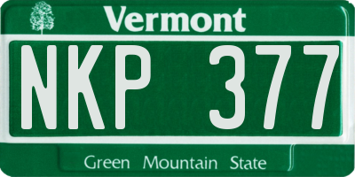 VT license plate NKP377