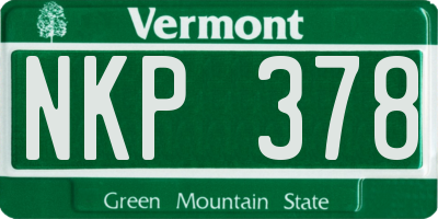 VT license plate NKP378