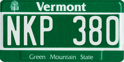 VT license plate NKP380